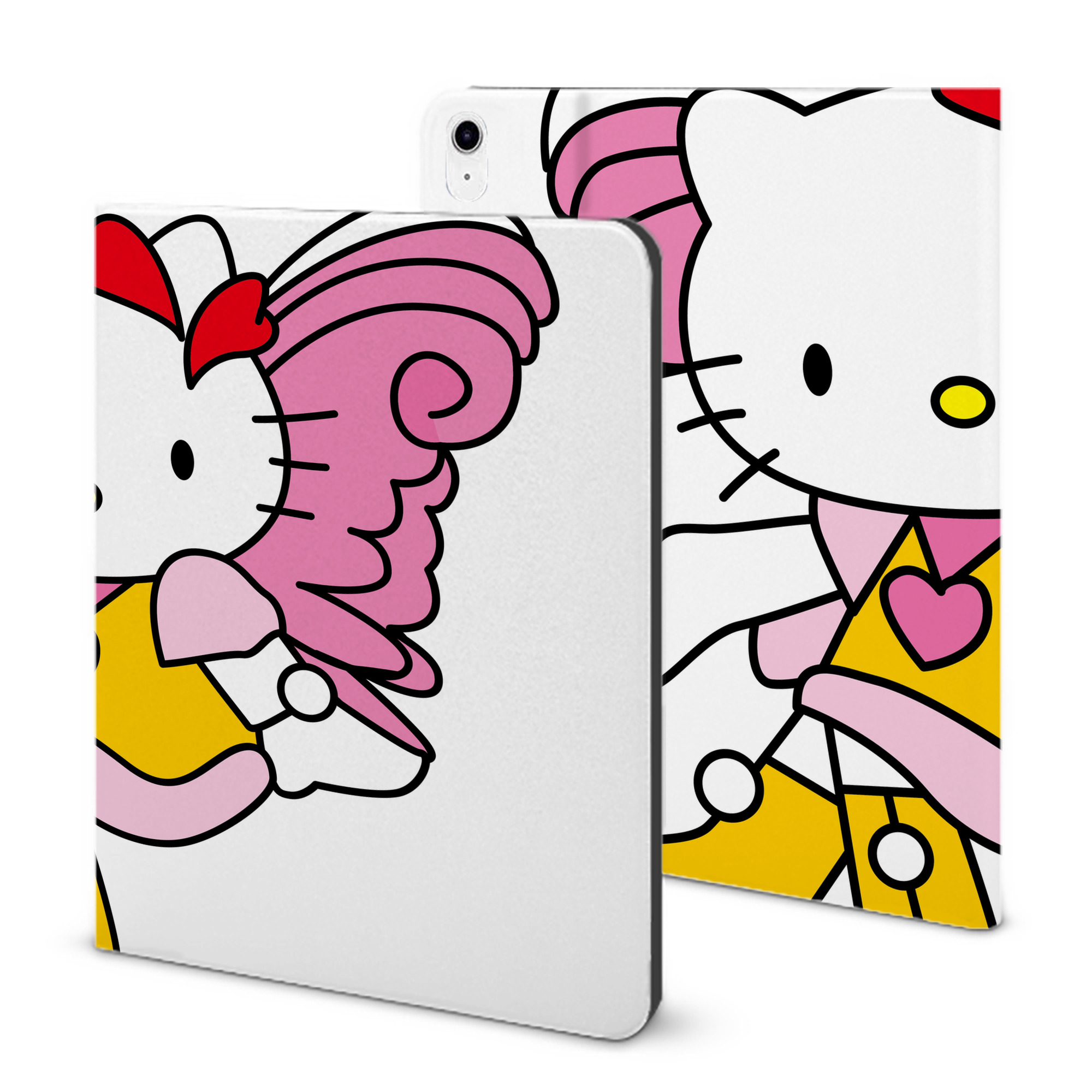 （画像用） Hello Kitty ハローキティ IPad ケース ブック型 PUレザー TPU 耐衝撃 軽量 薄型 ペン収納なし 全面保護 IPad 各モデル対応